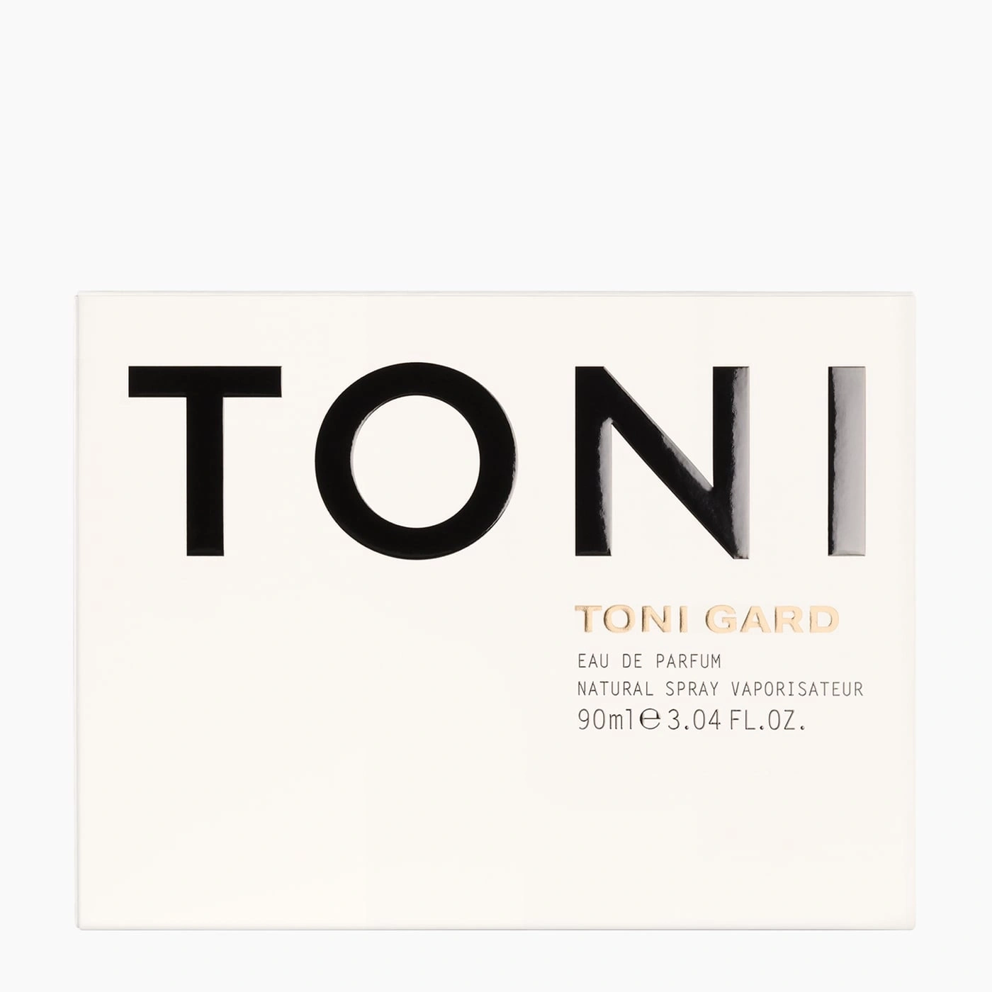 Toni Gard perfume box, white, with black lettering, 90ml, 3.04 FL.OZ.