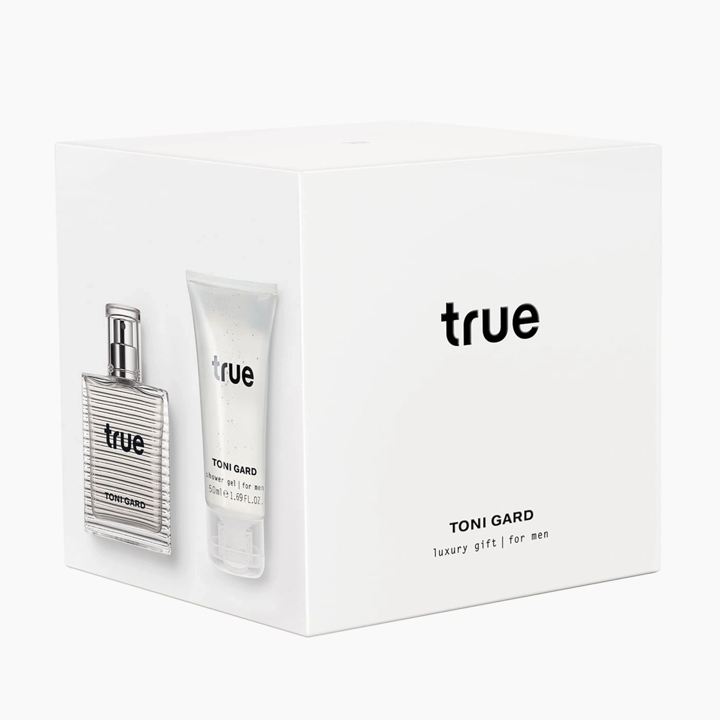 True-Geschenkset für Männer, bestehend aus Duschgel und Parfüm von Toni Gard.
